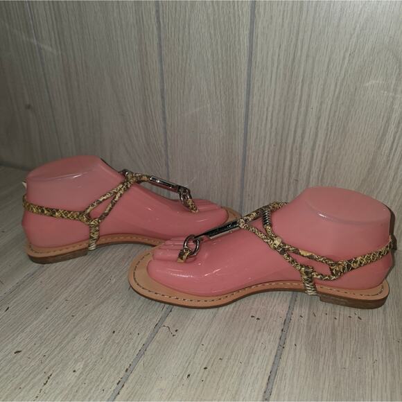 Coach Opal Natural Snake Skin Print Sandals Strappy Size 7 Summer Vacation - Picture 4 of 8